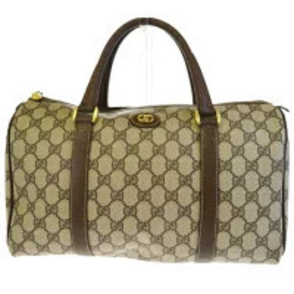 Gucci Handbag Boston Bag Interlocking GG Brown Leather